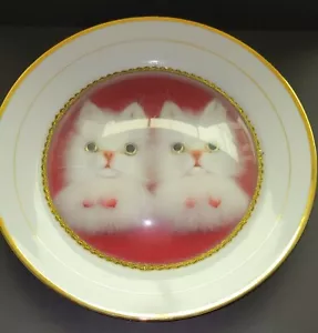 Plato de vidrio burbuja de cocina vintage japonesa cocina gatitos gatito 10" de diámetro - Imagen 1 de 3