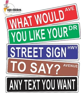 PERSONALIZED STREET SIGN - any text you want - ALUMINUM 4" X 18", gift - Picture 1 of 1