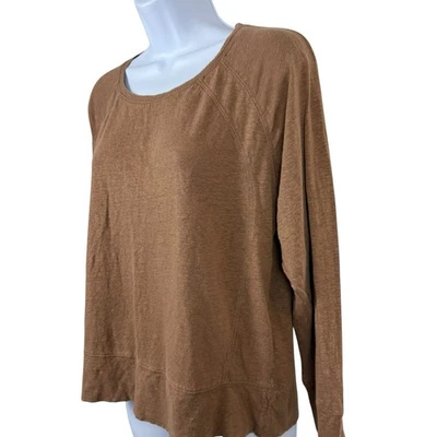 Wrap London Womens 10 Brown 100% Linen 3/4 Sleeve Coastal Minimalist Natural - Image 1 of 4