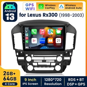 For Lexus Rx300 1998-2003 9'' Android 13 Car Radio GPS Navi Carplay 2+64G RDS BT - Bild 1 von 13
