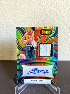 2024-25 Panini Select Brook Lopez GAME WORN TRI-COLOR PATCH AUTO TIE-DYE /25 !🔥 - Picture 1 of 2