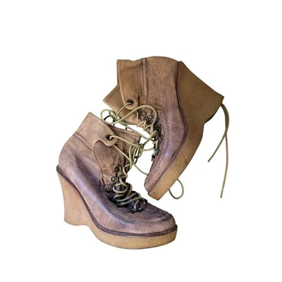 Botines de cuña con plataforma de cuero Jeffrey Campbell de colección talla 8,5 Foto 1 de 4