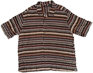 6A by Axis Kurzarm Hemd mit Knöpfen Geometric Resort Herren XXL 100% Viskose - Bild 1 von 6