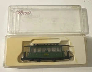 Liliput H0e narrow gauge passenger coach "liestsal waldenburg" Green With Case - Picture 1 of 16