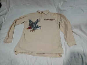Polo uomo Ed Hardy Christian Audigier grande manica lunga marrone pantera nera - Foto 1 di 12