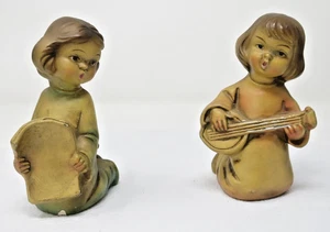 Vintage Musicians Cherub /Angels Playing Instruments Set Of 2 Japan GVC - Picture 1 of 8