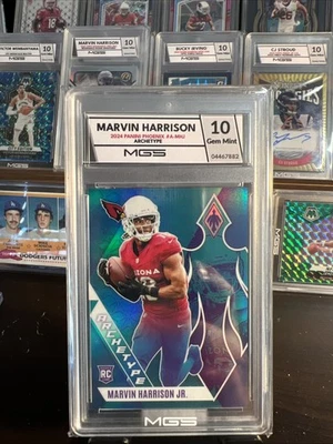 2024 Phoenix Marvin Harrison Jr. Estuche tipo arco Hit SP RC MGS gema graduada como nueva 10 Foto 1 de 2
