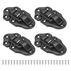 4 Pack Retro Style Duckbilled Toggle Hasp Latch with Mounting Screw, Black - Picture 1 of 7