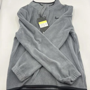 Nike Therma Fleece Boys Size S Gray 1/4 Zip Standard Fit Fleece New with Tags - Picture 1 of 4