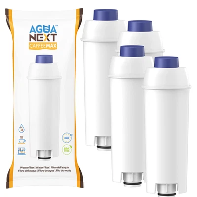 AGUA NEXT 4x Ersatz für DeLonghi Wasserfilter für Magnifica Evo & S, Primadonna, Eletta