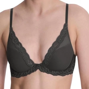 Natori 730023 Feathers Plunge T-Shirt Coal BH - 34DD - Bild 1 von 8
