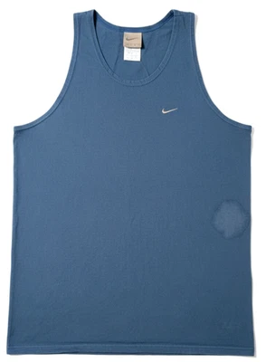 CAMISETA SIN MANGAS PARA HOMBRE: Camisa Nike sin mangas azul liso Swoosh DEFECTO GRANDE L/XL Foto 1 de 3