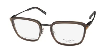 NOVO OGA 10173O ÓCULOS FRANÇA MG12 MARROM PLÁSTICO QUADRADO ARO COMPLETO 55-21-150 MASCULINO - Imagem 1 de 4