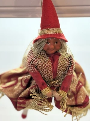 NEW Beautiful Hand Made Kitchen Witch On A Broom Made In Italy 13” One Of A Kind - Image 1 of 4