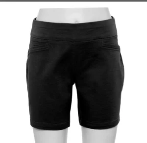 Croft & Barrow Damen mühelose Stretch Shorts schwarz Größe 2 neu mit Etikett - Bild 1 von 1