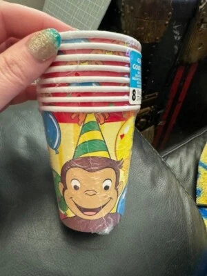Curious George 8ct. Paper Cups 9oz.Party Supply New!!! - Image 1 of 2