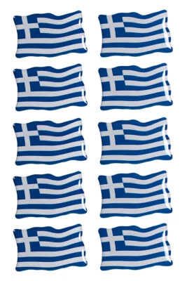 Adesivi Bandiere Grecia 3D Decorazioni Sticker Set di 6 per Auto Moto