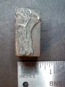 Golfer Vintage Letterpress Printing Block - Picture 1 of 1