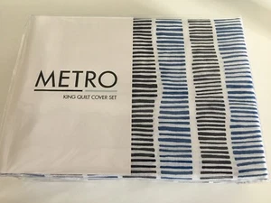 M Blue Stick King Quilt Cover Set BNIP - RRP $179.95 - Picture 1 of 4