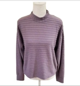 NEW Hippie Rose Junior's Medium Heathered Lilac Mock Neck Ribbed Sweater Top - Picture 1 of 12