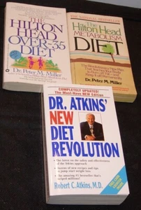 Diet paperback,lot of three,Dr Atkins, Hilton Head,Nice - Picture 1 of 4