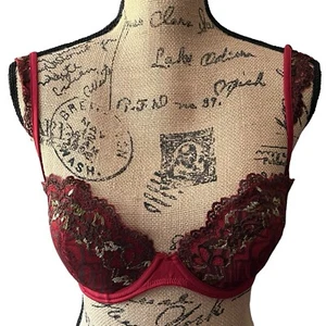 Josie Natori Womens 36D Bra Floral Lace Underwire Lightly Padded Lingerie - Picture 1 of 15