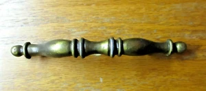National 3542 3726 Drawer Colonial Pull Handle Dark Brass 3" Centers 1 Vtg MCM - Picture 1 of 10