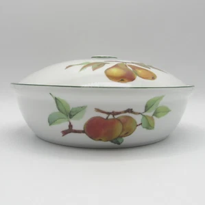 PIATTO ANTIPASTO TONDO 8" CON COPERCHIO EVESHAM VALE DI ROYAL WORCESTER USATO IN OTTIME CONDIZIONI - Foto 1 di 20