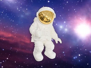 Wall Mounted White Astronaut Sculpture With Thumb Up Pose Space Room Decoration - Picture 1 of 4