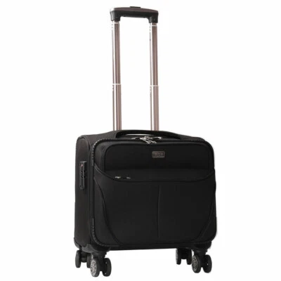 Unisex Black 4 Spinner Wheel Trolley Bag Weekend Office Laptop Hand Luggage 4128 - Image 1 of 4