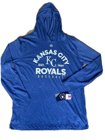 NEW TAGS Majestic Kansas City KC Royals Baseball Lightweight Hoodie Men's LARGE Cover