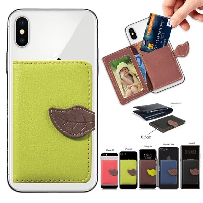 Estuche adhesivo universal de bolsillo para billetera con soporte para tarjetas para teléfono celular Foto 1 de 4