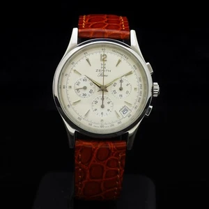 Zenith Prime Chronograph 38 mm steel manual cal 420 serviced box & papers - Picture 1 of 8