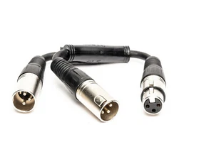 Splitter Y-Cable XLR Female to 2 XLR Male 3-PIN - Picture 1 of 1