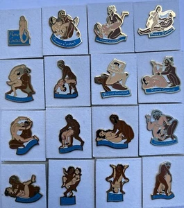 a 12 PINS PIN SEXY PIN-UP SERIE KAMASUTRA - Picture 1 of 1