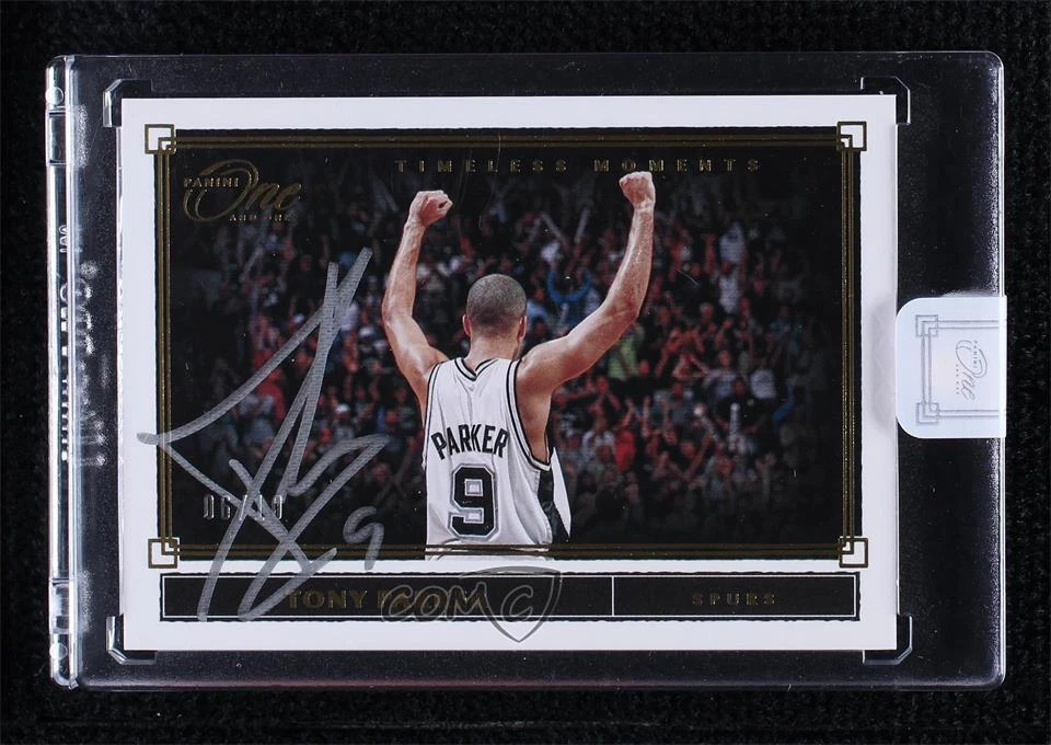 2019 Panini One and One Timeless Moments Gold /10 Tony Parker #TM-TPK Auto HOF