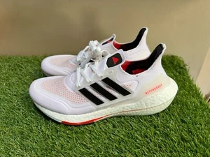 Adidas Ultraboost 21 Running Shoes S23863 White/Black/Red Men Size 7.5 NEW - Picture 1 of 8