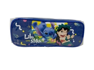1 Pc Disney Lilo & Stitch Pencil Case Zippered Bag -BLUE - Picture 1 of 2