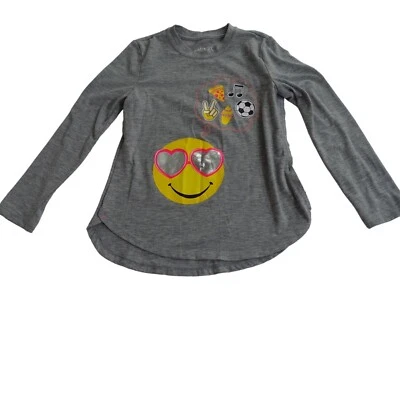 BCG Long Sleeve Graphic Tee Heather Gray Girls XS 6 6X Polyester Spandex  - Image 1 of 4