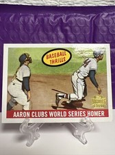 2001 Topps Archives Baseball Thrills Action Photos #467 Hank Aaron Braves HOF 