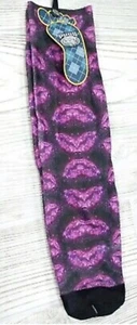 Novelty Socks Cosmic Lips Pink Purple Unisex Crew Dress Printed Long Pugs NWT - Picture 1 of 2