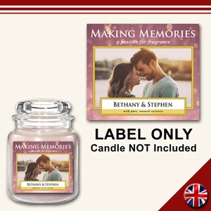 Personalised Photo Candle Label Medium Scratch Resistant Sticker Memorable Gift - Picture 1 of 1