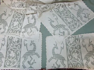 "Hirsch" Vintage Bettwäsche und Tischläufer 5 Stück - Bild 1 von 10