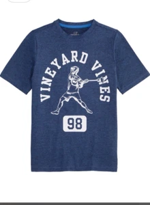 Vineyard Vines Boys' Performance Short Sleeve Shirt Small Size 7, Blue, Lacrosse - Picture 1 of 5
