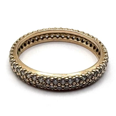 Pandora Inspiración Dentro Chapado en Oro Rosa Transparente Circonita Apilable Anillo Talla 9 Foto 1 de 4