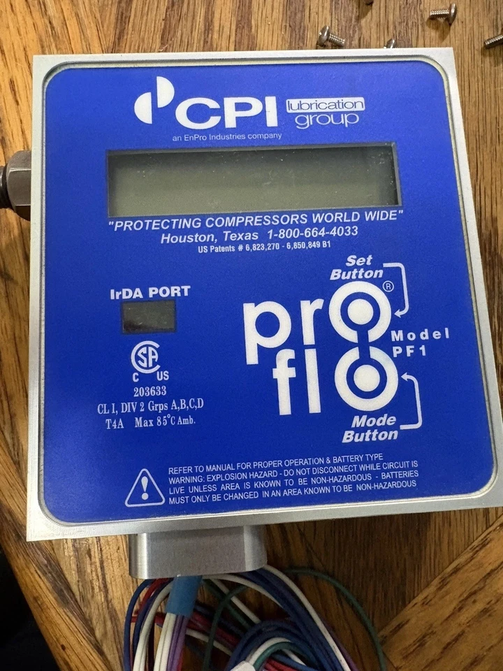 Dispositivo de monitoreo de compresor CPI LUBRICATION PF1 PROFLO Foto 1 de 4