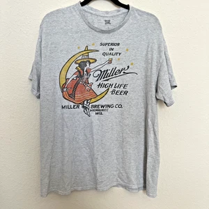 Miller High Life Beer T-Shirt Large Milwaukee Beers Thrashed Distressed - Picture 1 of 4
