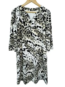 Vestido midi Chicos 2 para mujer estampado animal talla L artístico maduro boho carrera oficina - Imagen 1 de 13