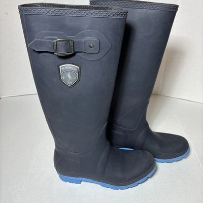 Dark Blue and Blue Kamik Women’s Rainboots Rubber Boots Size 8 - Image 1 of 4