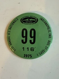 "Pin original vintage de los Nacionales de Estados Unidos Indianápolis IN evento NHRA 1975 3"" (9A)" - Imagen 1 de 1